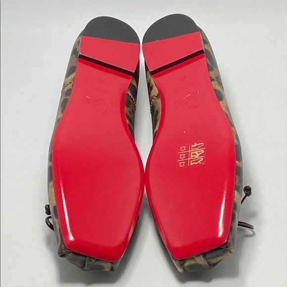 Christian Louboutin Mamadrague Square-Toe Leopard-Print Leather Flats size 37.5 - Picture 10 of 11